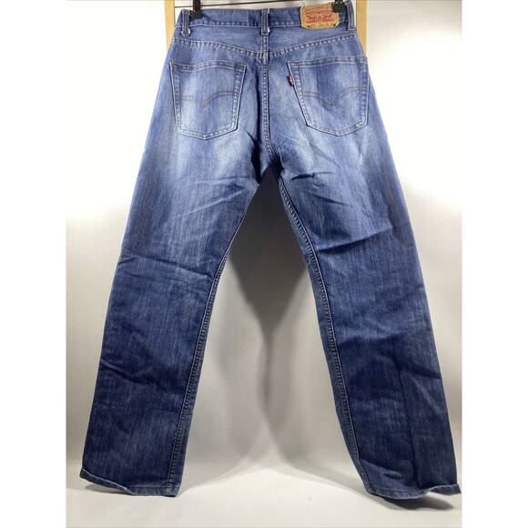 Levi's 514 Slim Straight Red Tab Medium Wash Blue Jeans Men's 28x28 - Picture 3 of 5